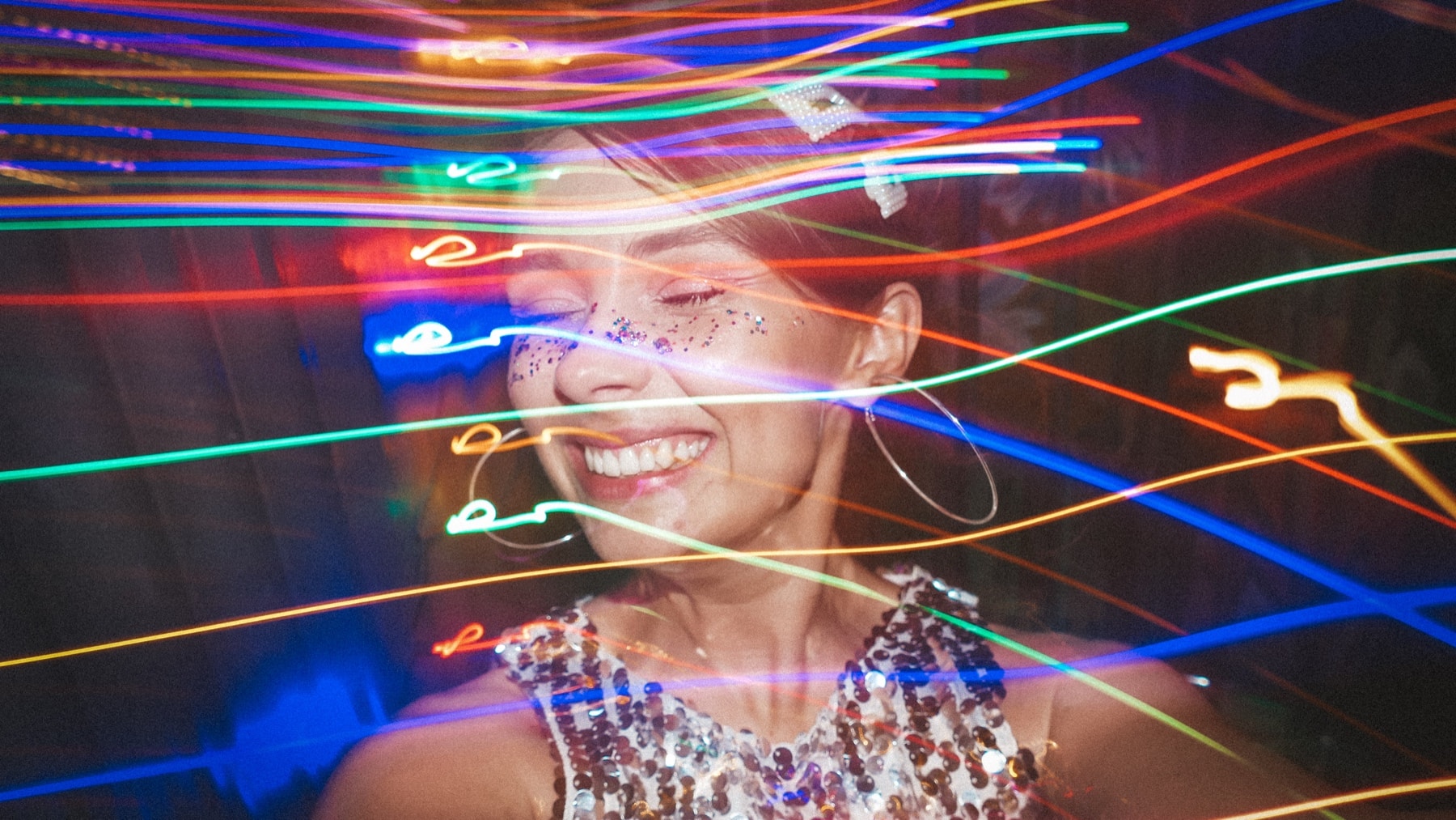Jasmine portrait with light streaks
